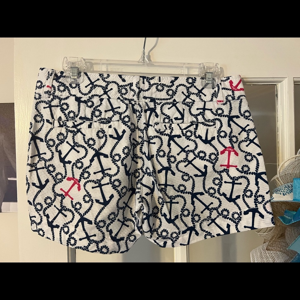 Lilly Pulitzer Shorts anchor nautical blue pink A’hoy pattern - Picture 2 of 5